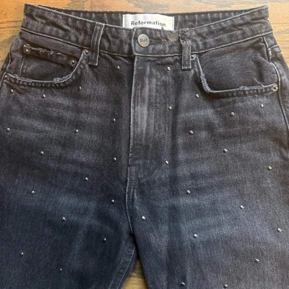 Reformation Studded Harley Jeans -Size 26 - Picture 2 of 4